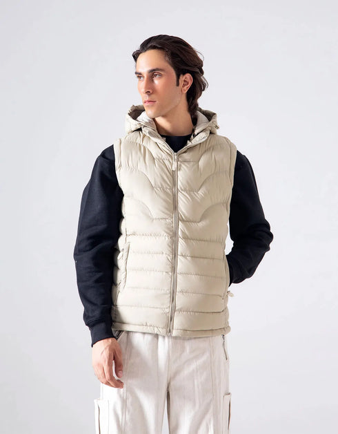 HOODED PUFFER VEST